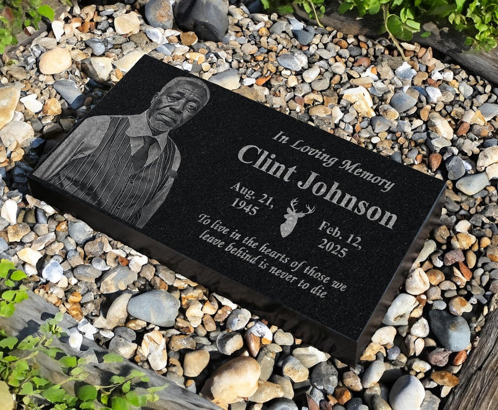Memorial Headstone for Outdoors | Tombstone for Cemetery | Weatherproof Grave Marker | Memorial Cross | Yard Plaque |