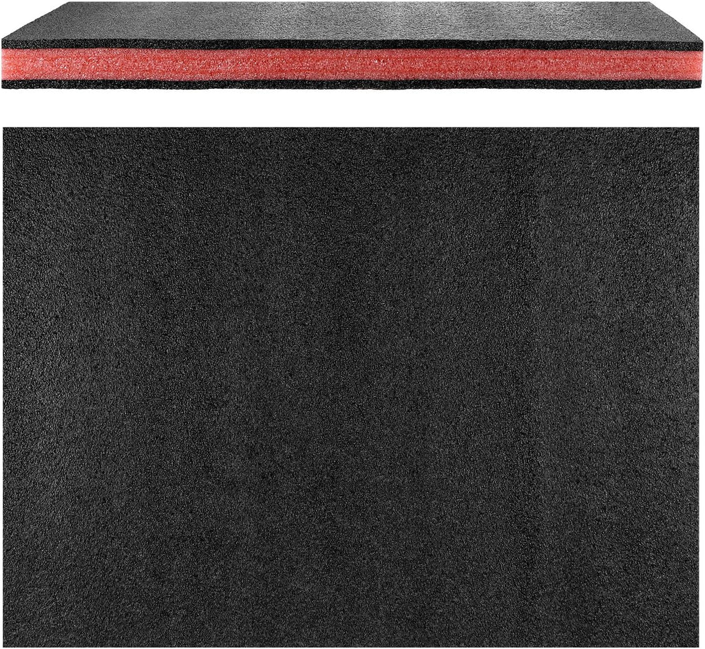 Tool Box Foam Inserts, 4-Pack 16x12x1 inch, Red/Black Polyethylene PE Foam Sheets, Customizable Protection for Tools