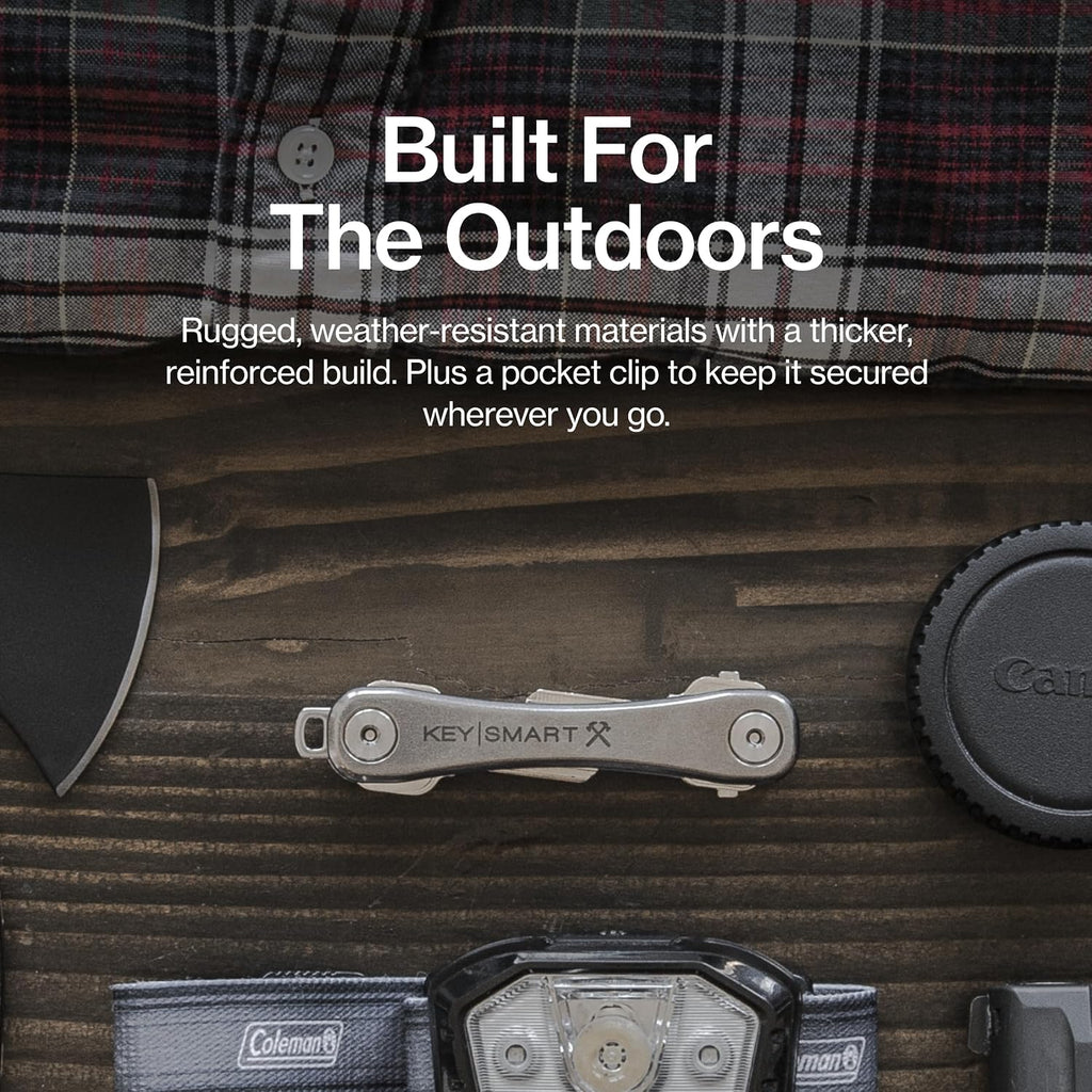 KeySmart Rugged Keychain Multitool Key Holder, Up to 14 Keys | Key Organizer for EDC. Expandable, Durable Build