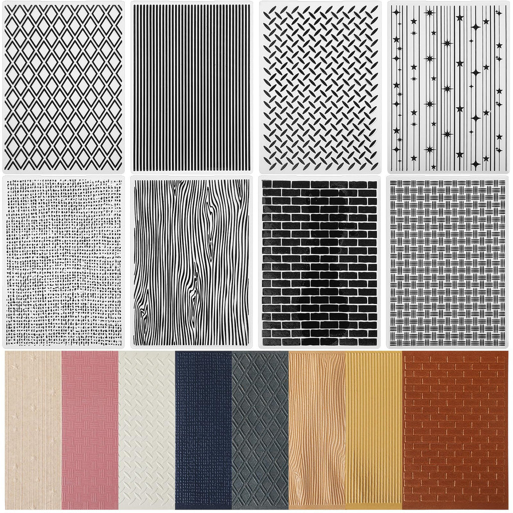 8 Pcs Embossing Folders for Card Making, Vintage Style