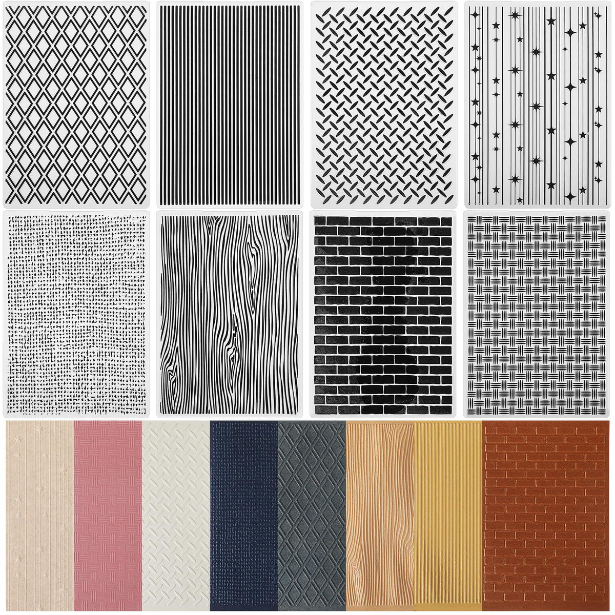8 Pcs Embossing Folders for Card Making, Vintage Style