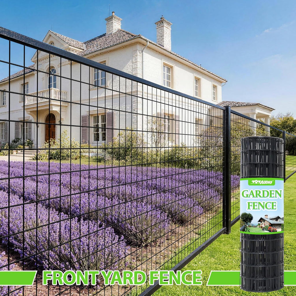 Black PVC Coated Welded Wire Fencing,2"x4" 14 Gauge,48inch H x 100ft L Garden Wire Fence Roll,2/3/4/5/6ft Tall x