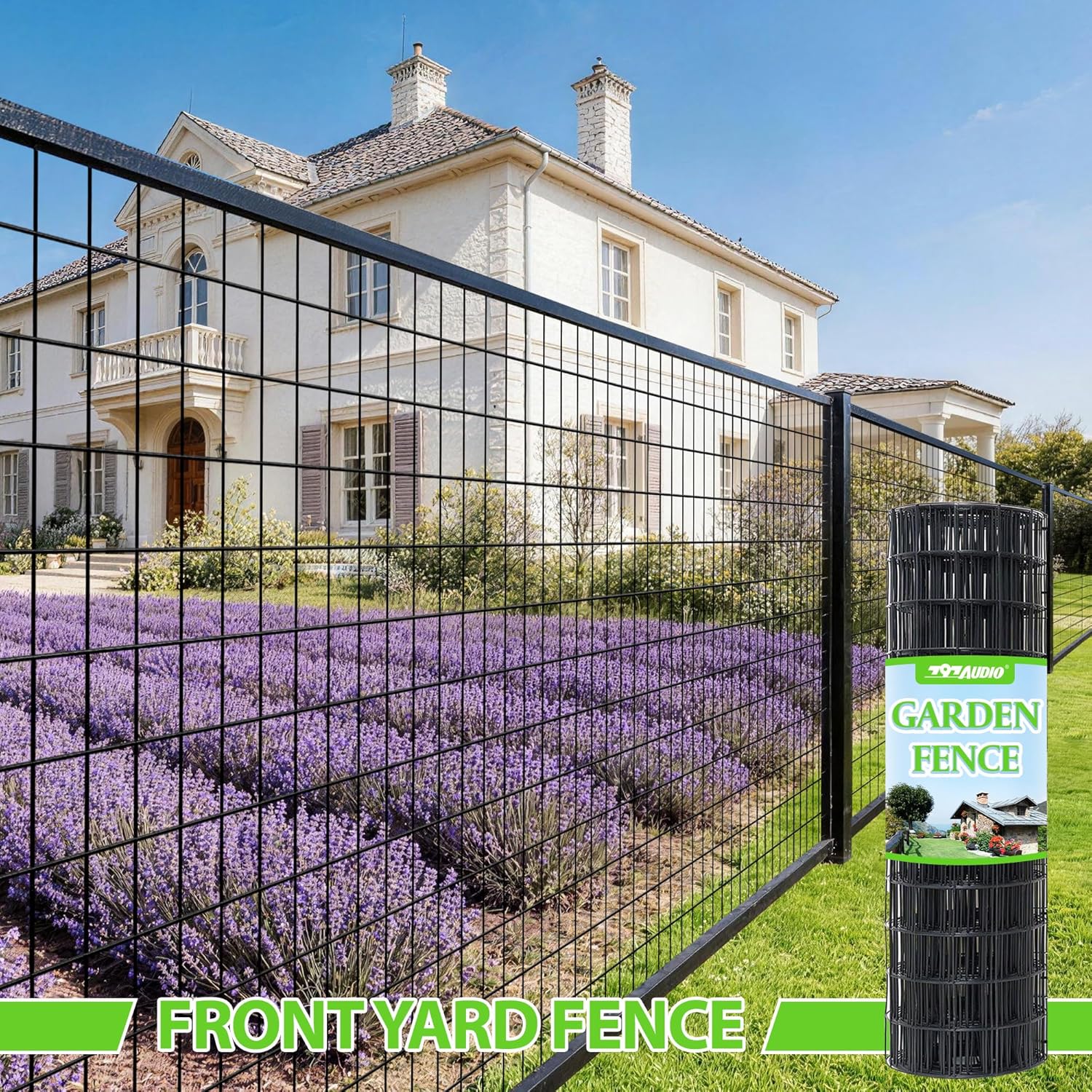 Black PVC Coated Welded Wire Fencing,2"x4" 14 Gauge,48inch H x 100ft L Garden Wire Fence Roll,2/3/4/5/6ft Tall x