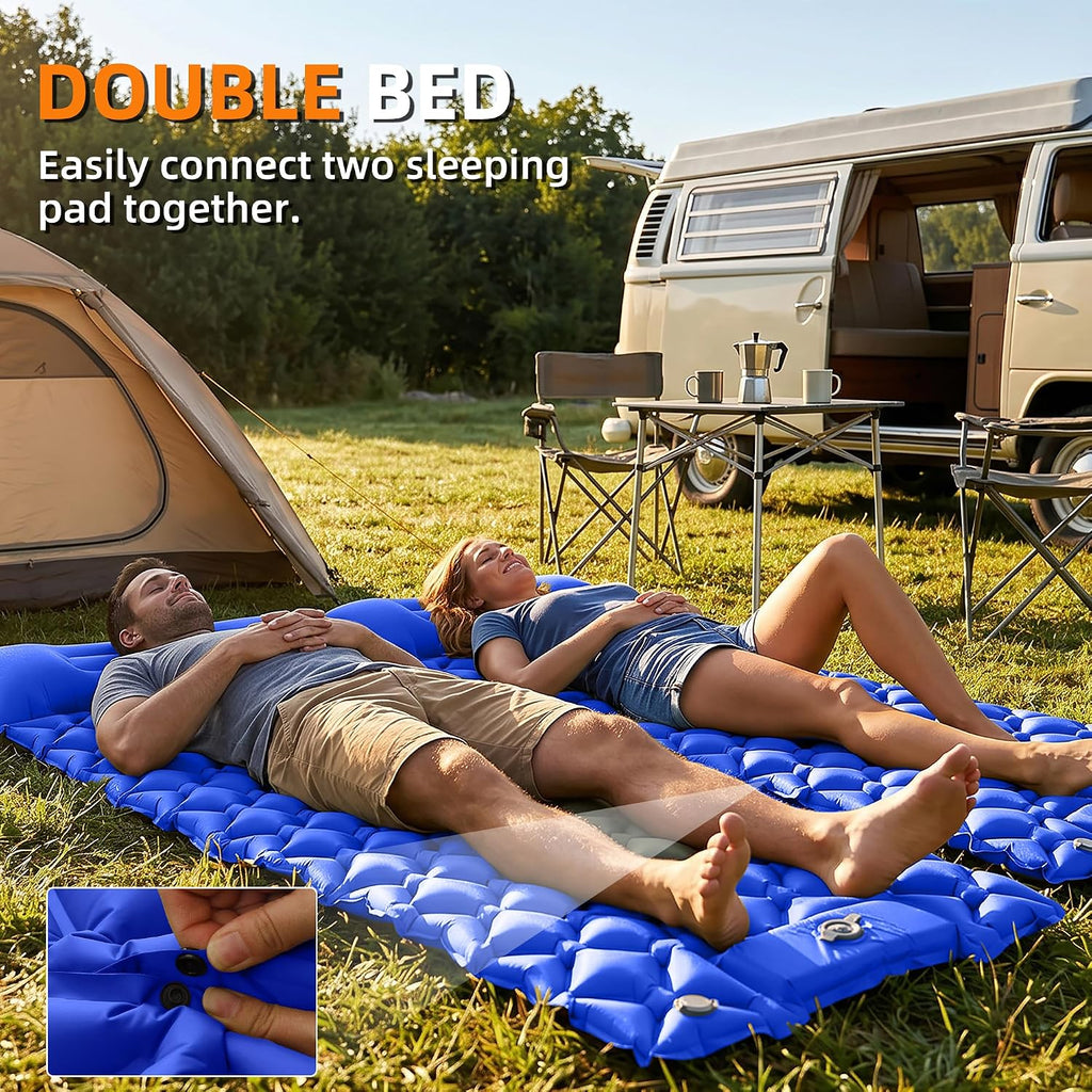 Ultralight Camping Sleeping Pad Mat, Compact Air Mattress for Backpacking | 1.42lb Lightweight,packs 4.3"x9",50s foot