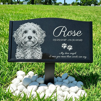 Personalized Pet Memorial Stone, Granite Grave Marker