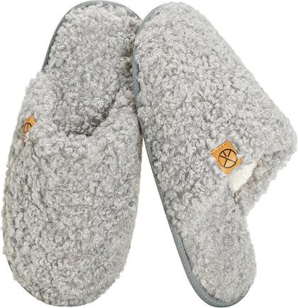 House Slippers for Women Comfy Faux Fur Memory Foam Bedroom Shoes Slip On Slides for Indoor Outdoor Use