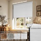 No Drill No Tools Blackout Cellular Shades,White,Custom Size