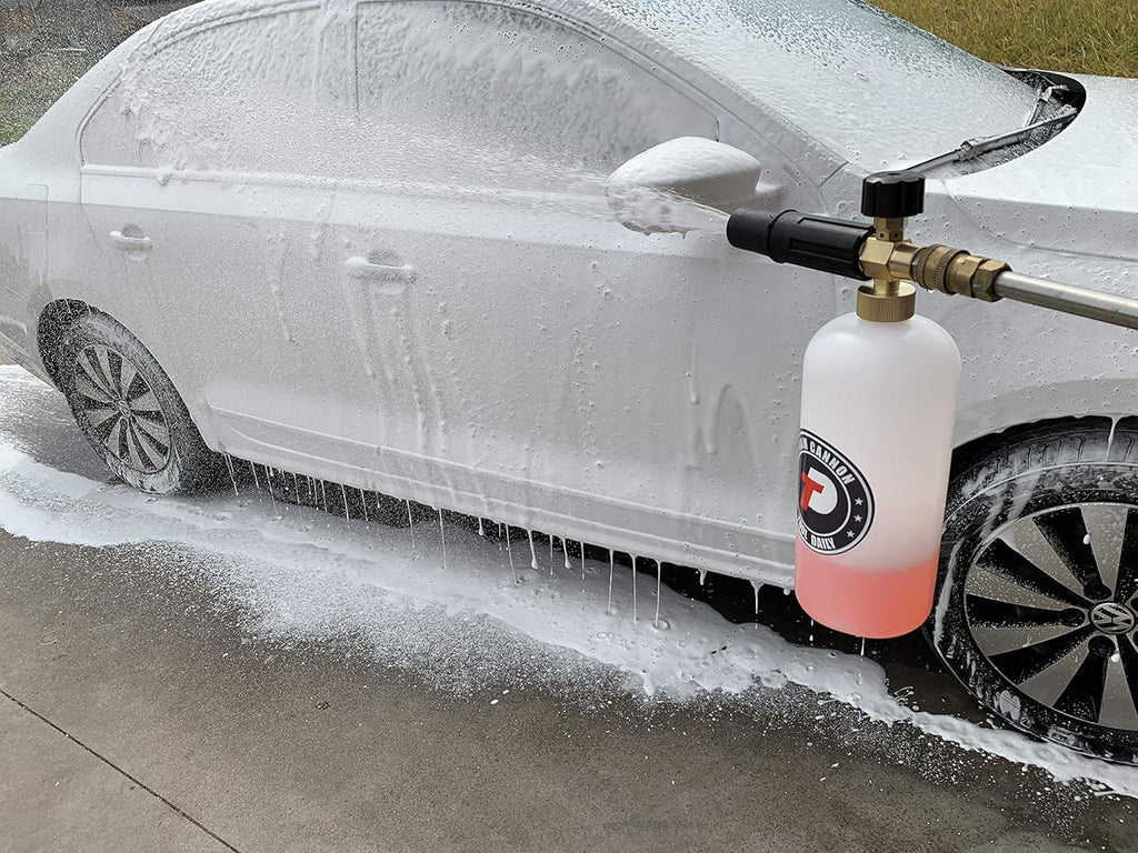 Foam Cannon with 1/4 Inch Quick Connector, 1 Liter, 5 Pressure Washer Nozzle Tips | Foam Cannon for Pressure Washer