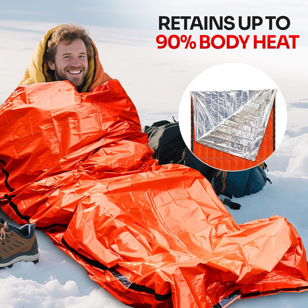 Emergency Sleeping Bag for Survival Gear and Supplies Life Bivy Sack Waterproof Mylar Emergency Blankets for Survival