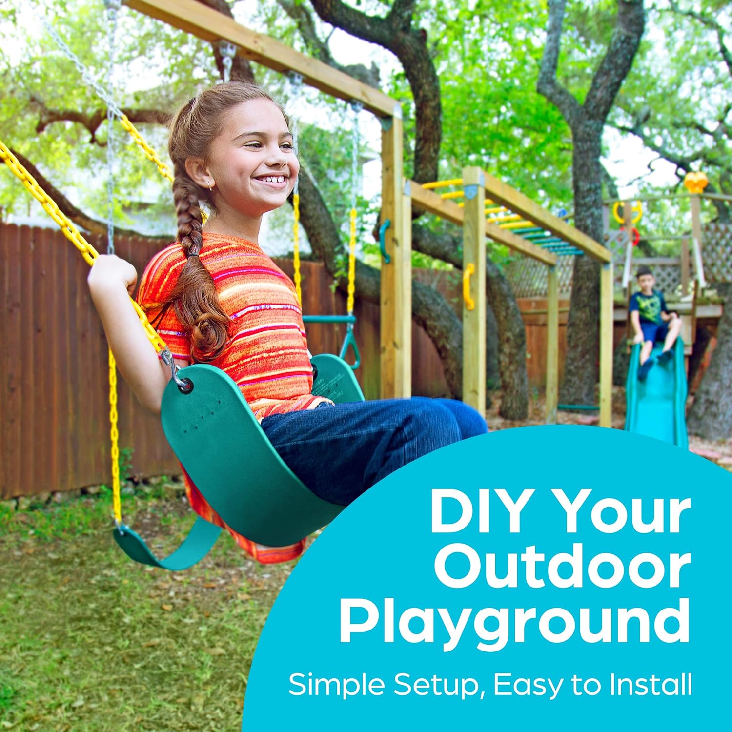 Swing Sets for Backyard, Monkey Bars & Swingset Accessories - Set Includes 18" Trapeze Swing Bar & 48" Heavy Duty