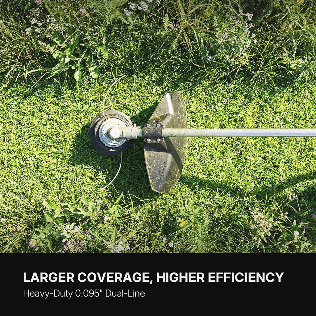 Brushless String Trimmer 14" 20V Cordless Weed Wacker | 2×2.0Ah Batteries, 0.095" Dual Line Auto Feed, Lightweight