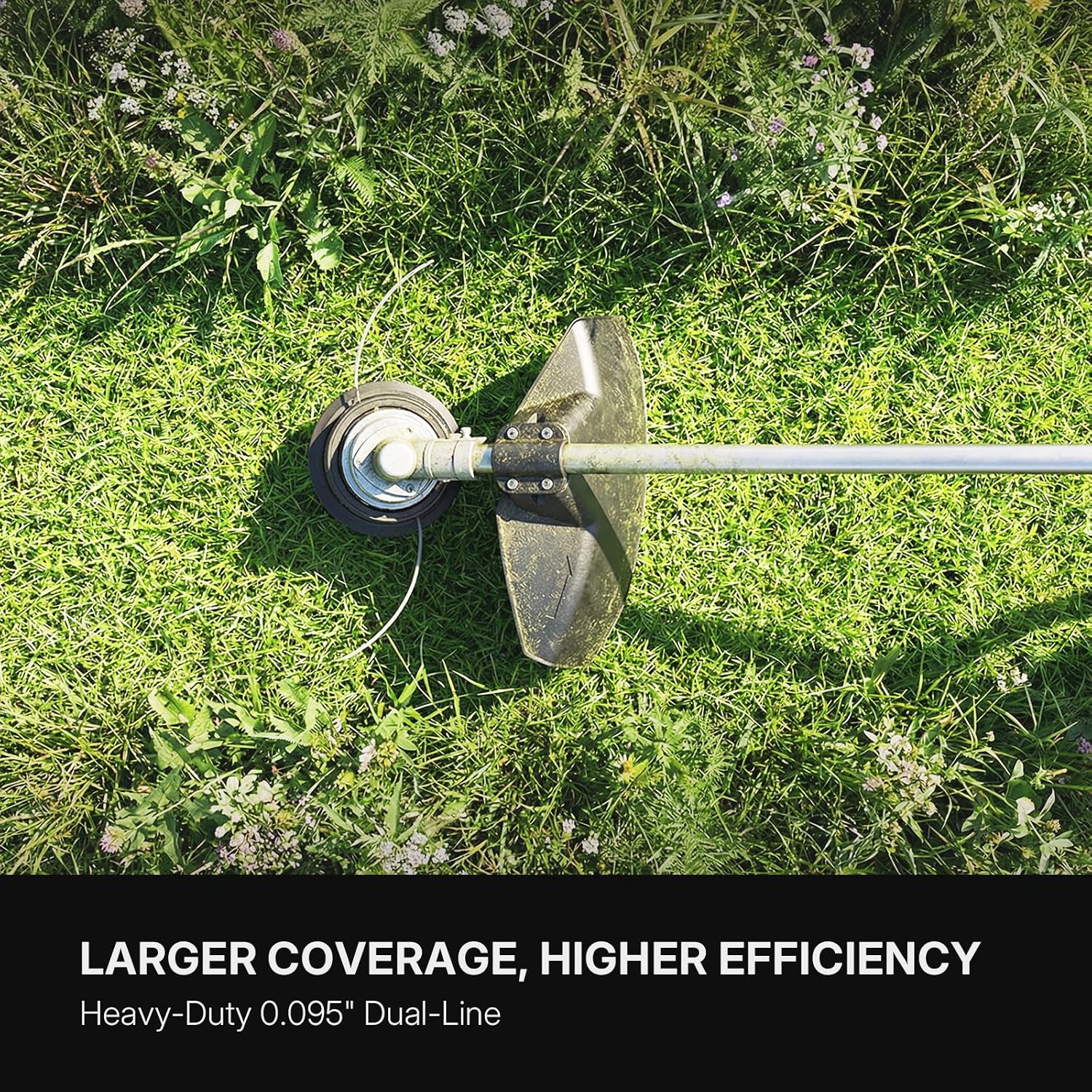 Brushless String Trimmer 14" 20V Cordless Weed Wacker | 2×2.0Ah Batteries, 0.095" Dual Line Auto Feed, Lightweight