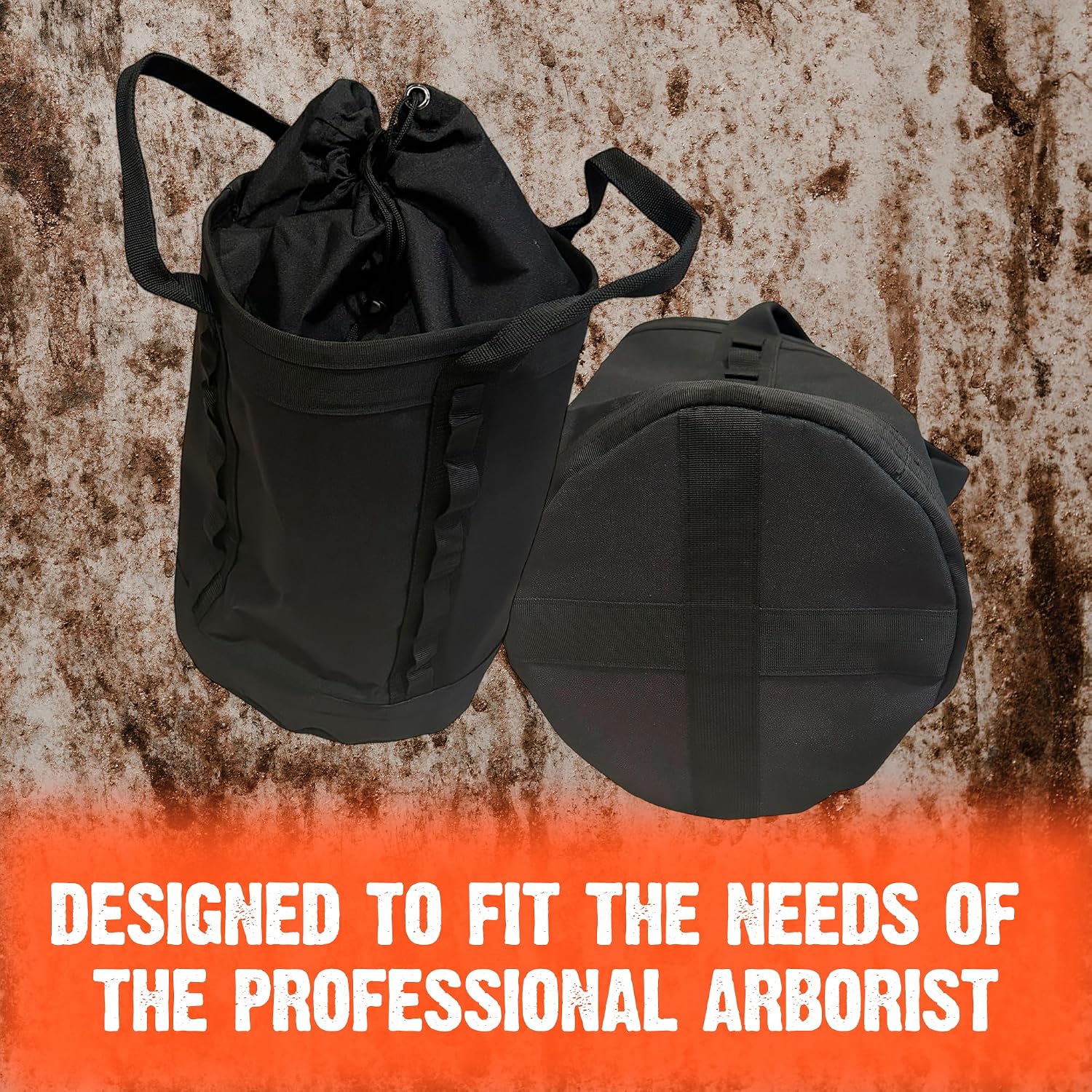 Large Arborist Rope Bag - Bucket Style Storage Bag | Arborist Equipment | Tree Climbing Gear | Heavy Duty Nylon Gear