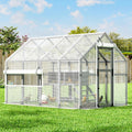 Chicken Coop with Full Waterproof Cover, 9' Extra Large House, Gray
