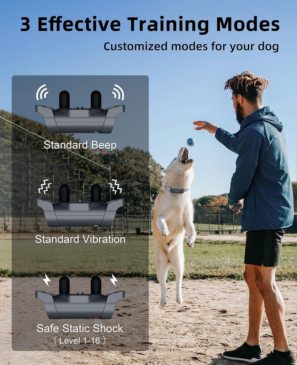 Dog Shock Collar with Remote - [New Edition] 4000FT Dog Training Collar for Large Medium Small Dogs (8-120lbs)