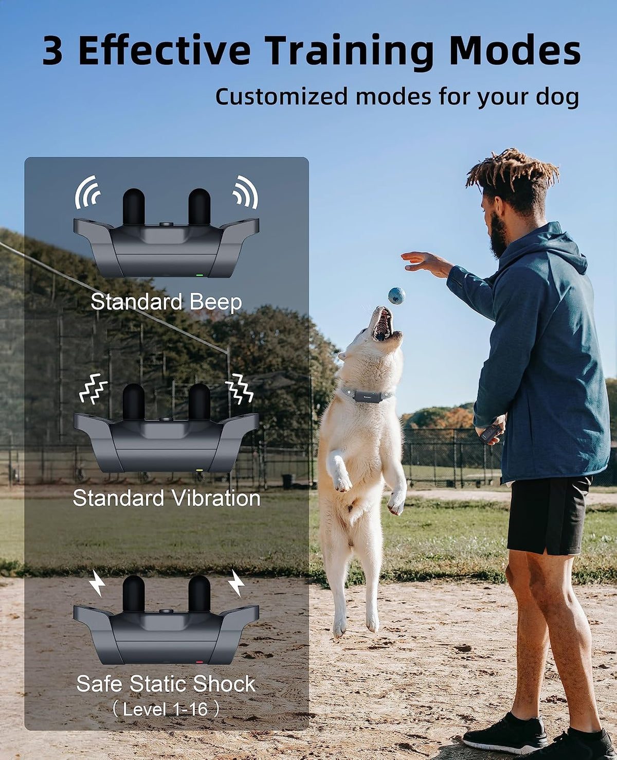 Dog Shock Collar with Remote - [New Edition] 4000FT Dog Training Collar for Large Medium Small Dogs (8-120lbs)