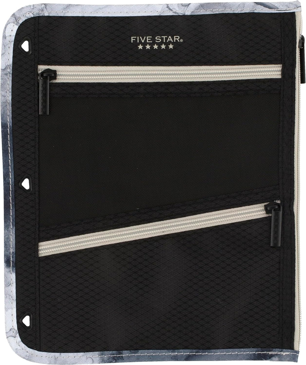 Pencil Pouch, Pen Case, 3-Pocket Zipper Pouch, Fits 3-Ring Binder, Storage Organizer for Classroom Supplies Earbuds