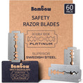 Safety Razor Blades for Men & Women, 60 Pack, Double Edge Razor Blades Refills, Platinum Swedish Stainless Steel