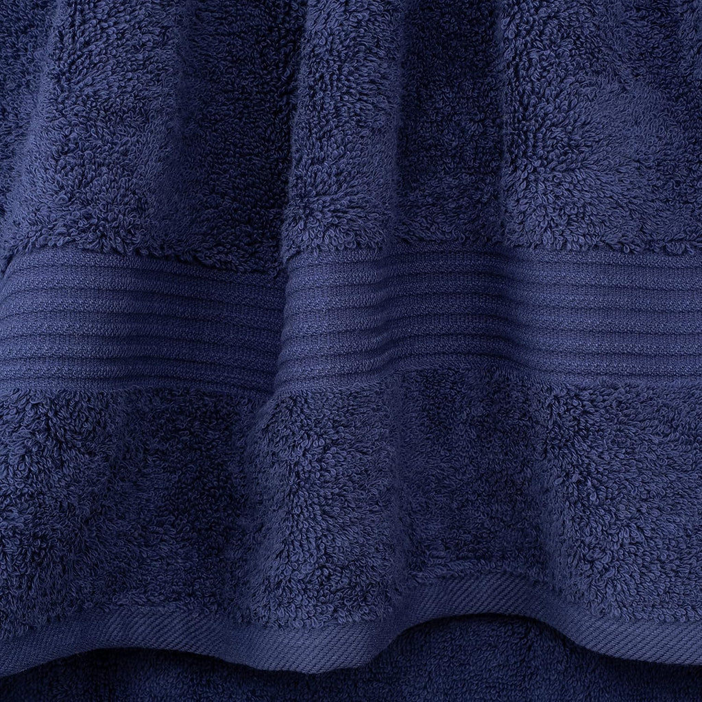100% Cotton Turkish Towel Set, Soft Absorbent Quick Dry, 6 Piece Towel Set, Navy Blue
