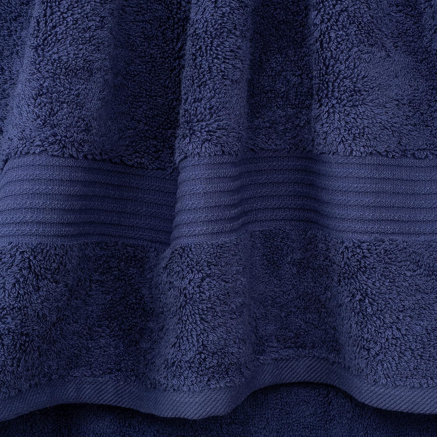 100% Cotton Turkish Towel Set, Soft Absorbent Quick Dry, 6 Piece Towel Set, Navy Blue