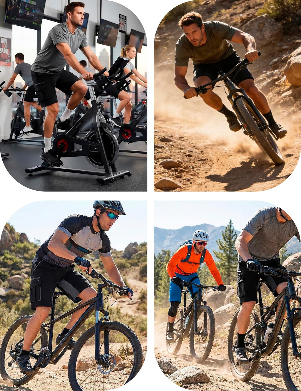 Men's Mountain Bike Shorts 3D Padded Bicycle Biking Shorts Quick Dry Lightweight MTB Cycling Shorts