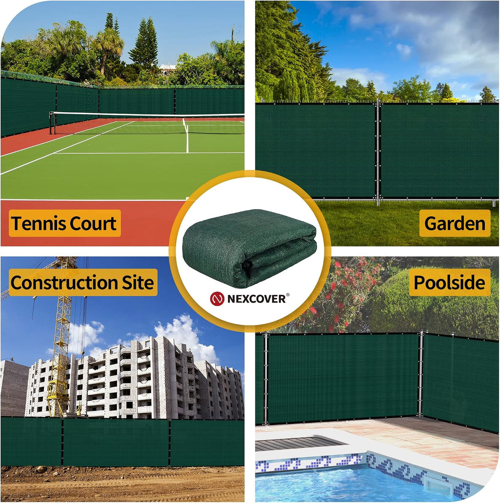 Privacy Fence – 6' x 50' Heavy Duty Privacy Screen with Bindings & Brass Grommets, Commercial & Residential Fence