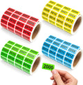 0001-2000 Inventory Number Stickers Labels, 4 Rolls Color-Coded Labels