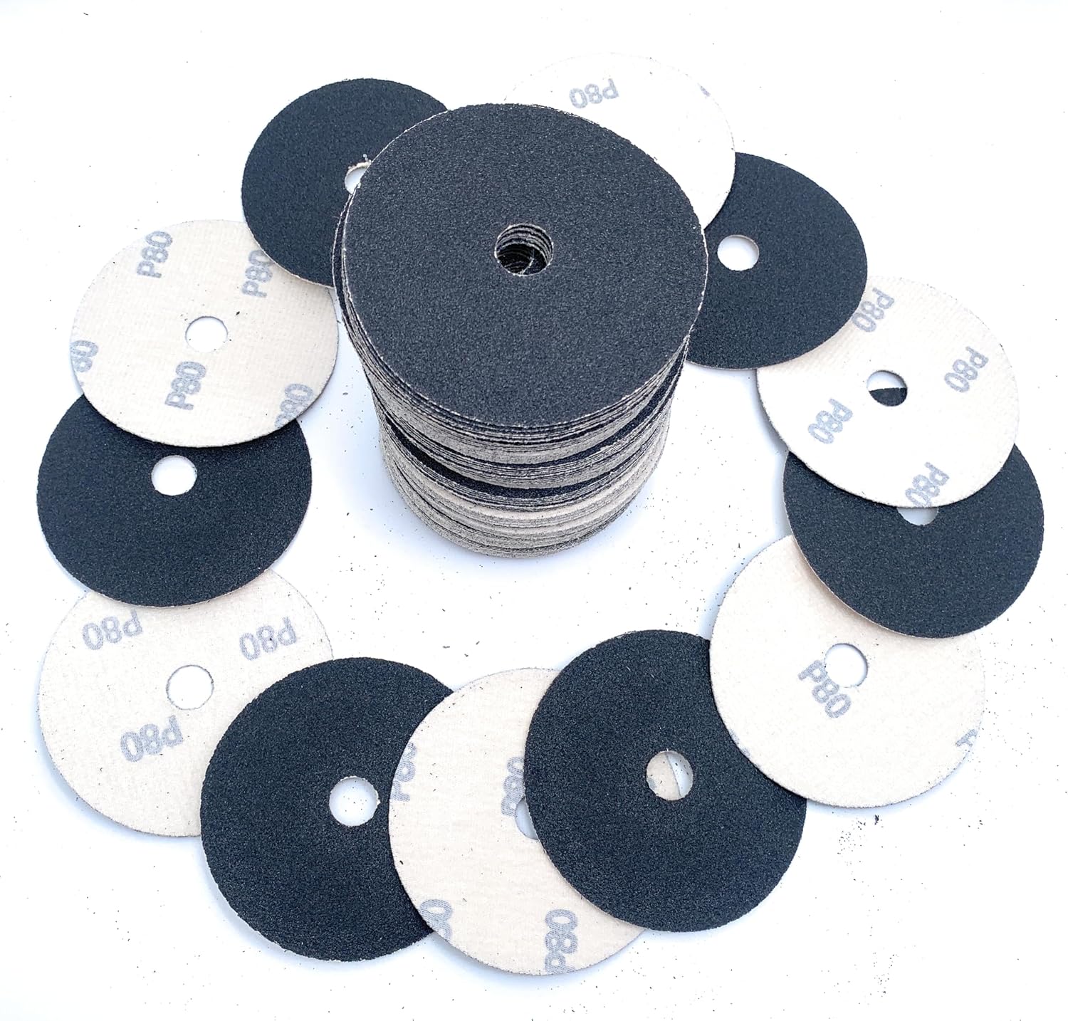100PCS 4 Inch Silicon Carbide Velour Abrasive Paper Sanding Discs Sandpaper Sander (100pcs 80 Grit)