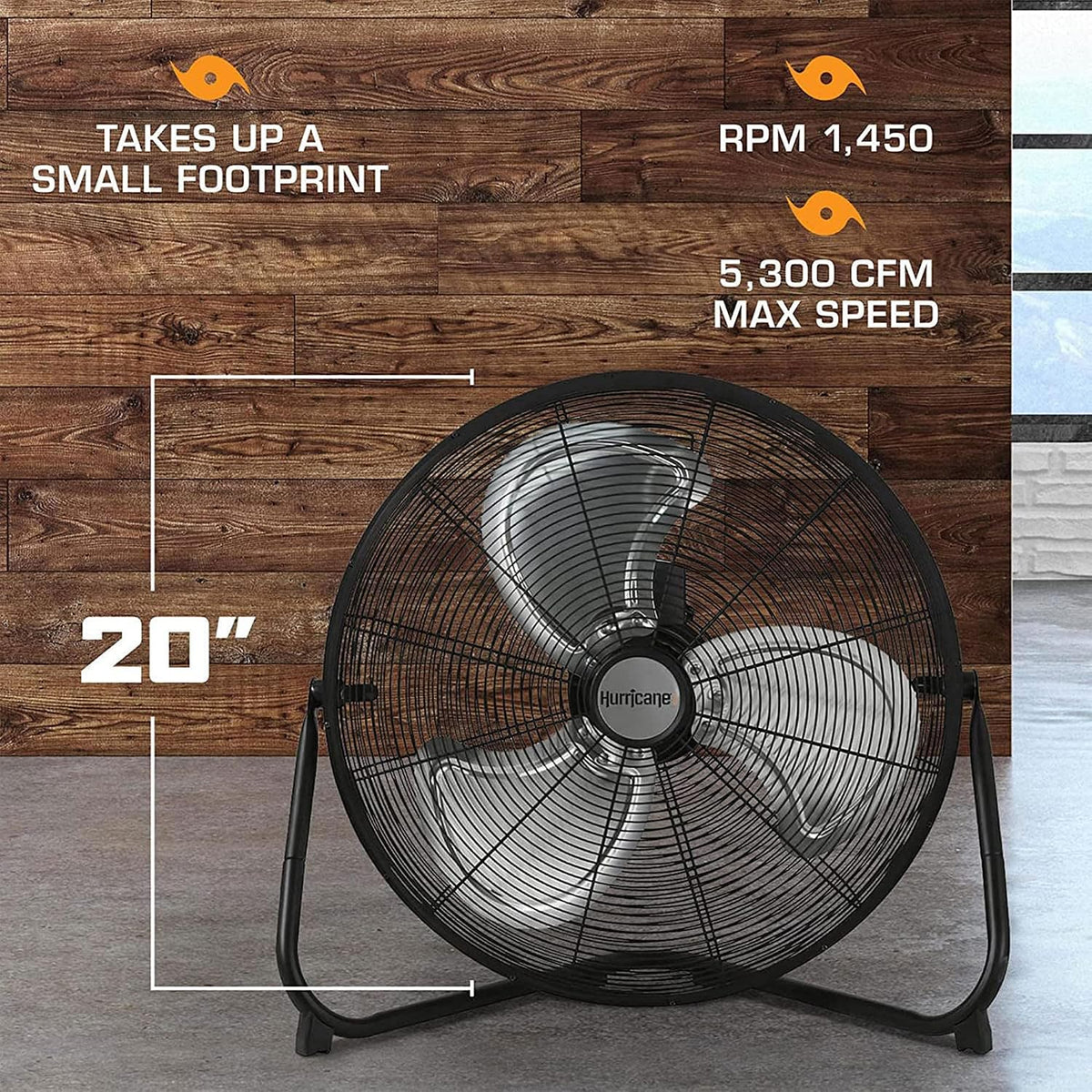 Hurricane Pro High Velocity Floor Fan, 3 Speeds, Black, 20in, 2 Pack