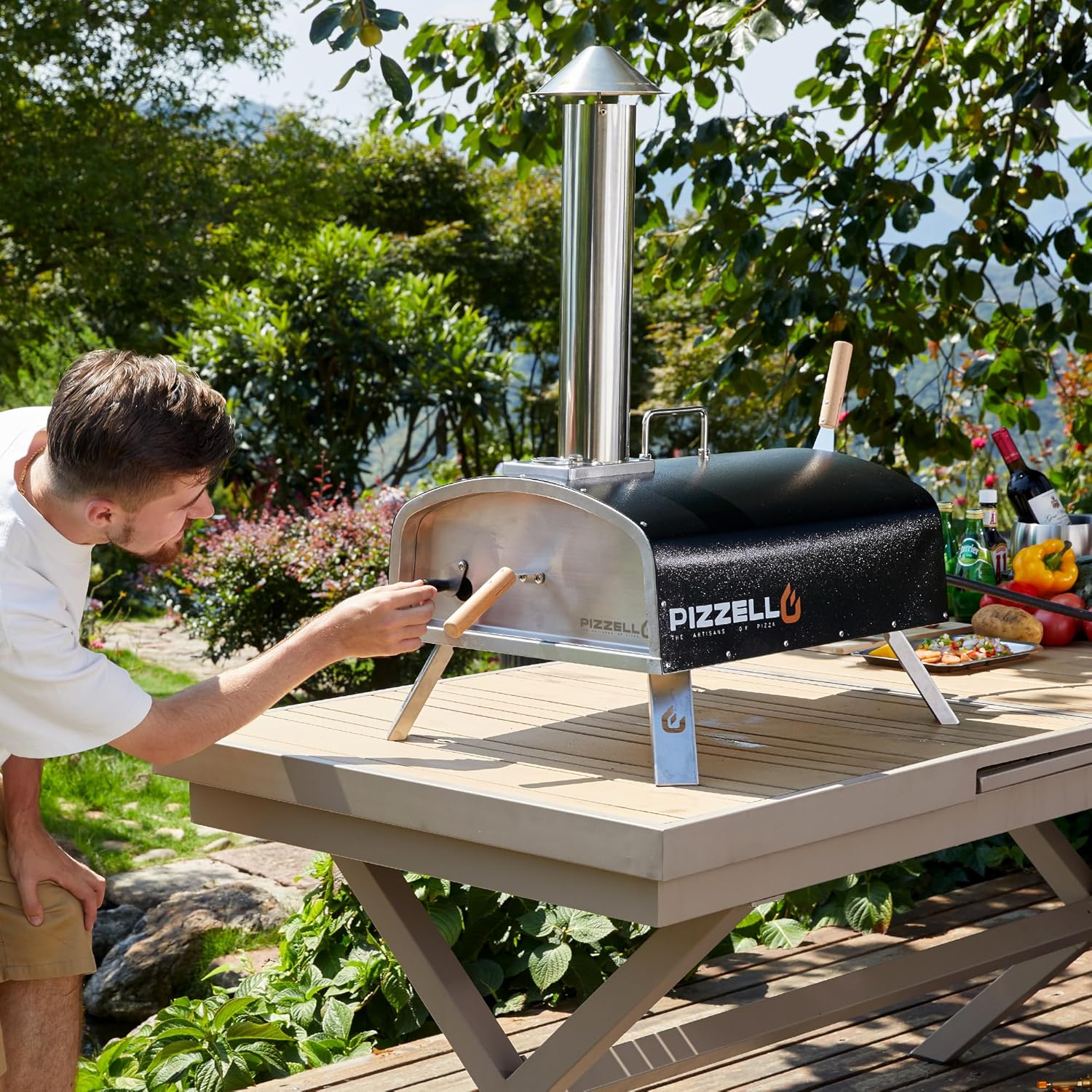 16" Outdoor Pizza Oven, Multi-fuel Stainless Steel Pizza Grill