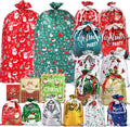 Christmas Gift Bags Bulk 48 Pack,Drawstring Christmas Bags Assorted Sizes