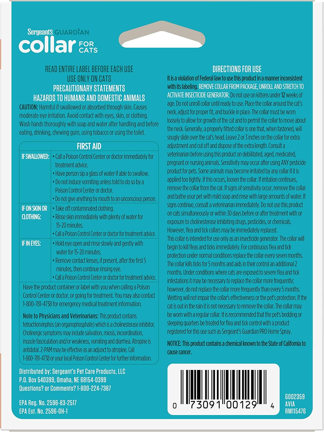 Guardian Flea & Tick Cat Collar, 1 Count