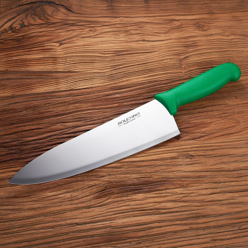10" Professional Chef Knife, High Carbon Steel, Ergonomic (Green)