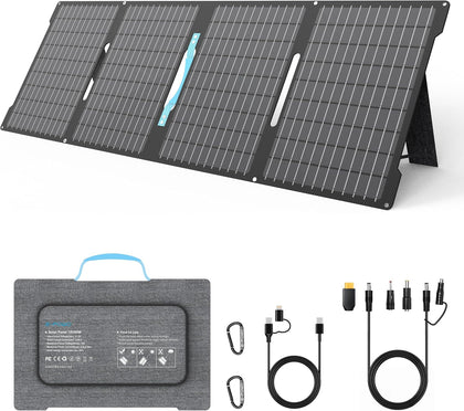 60W Portable Solar Panels for Camping, IP67 Foldable Small Solar Charger | Waterproof Solar Panel kit with USB-C