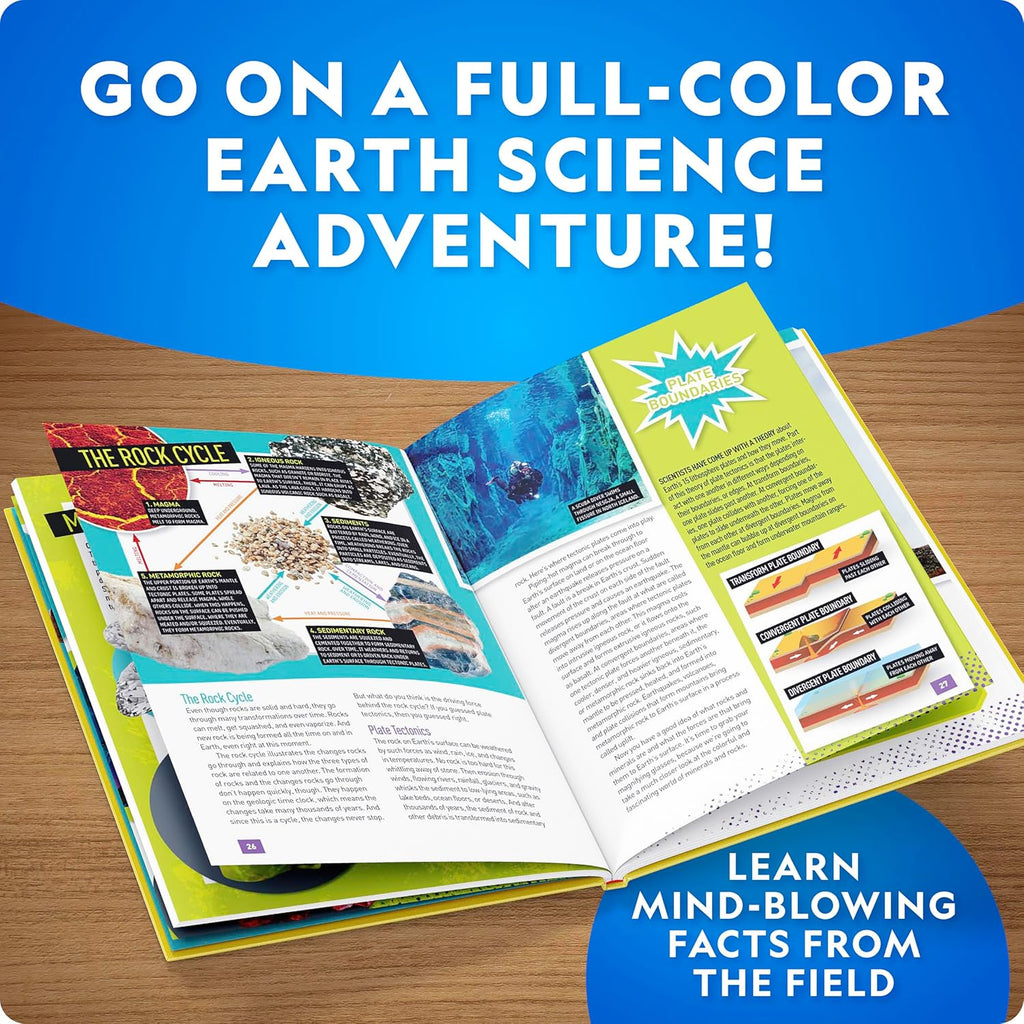 National Geographic Rock Collection Box & Rocks and Minerals Expert Book | Real Gemstones, Crystals & Minerals