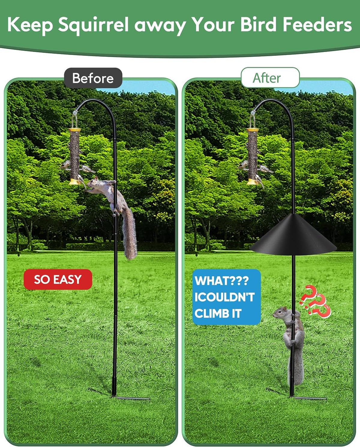 19 Inch Metal Squirrel Baffle for Bird Feeder Pole