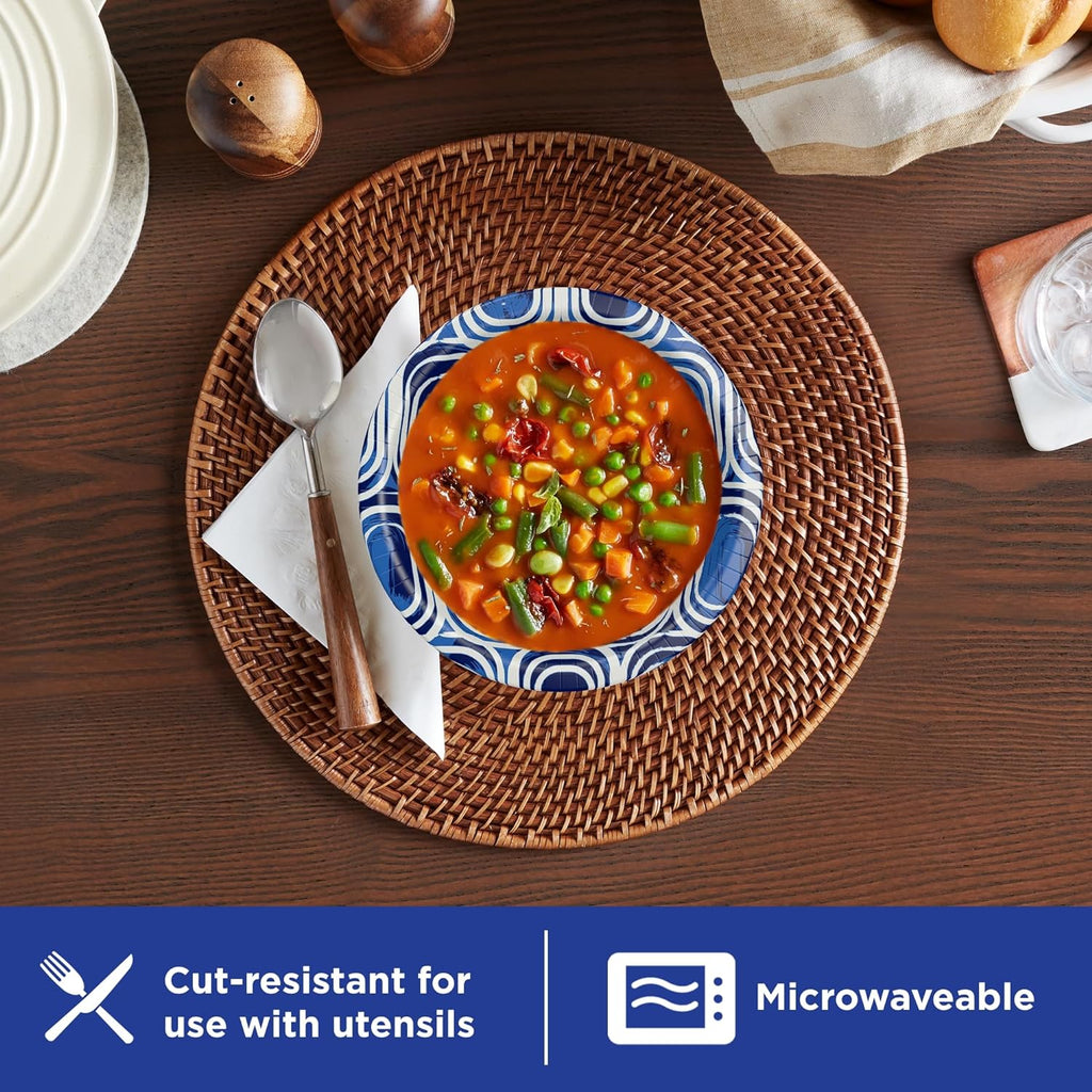 Large Paper Bowls 20 Oz, Disposable Bowls, Microwave Safe