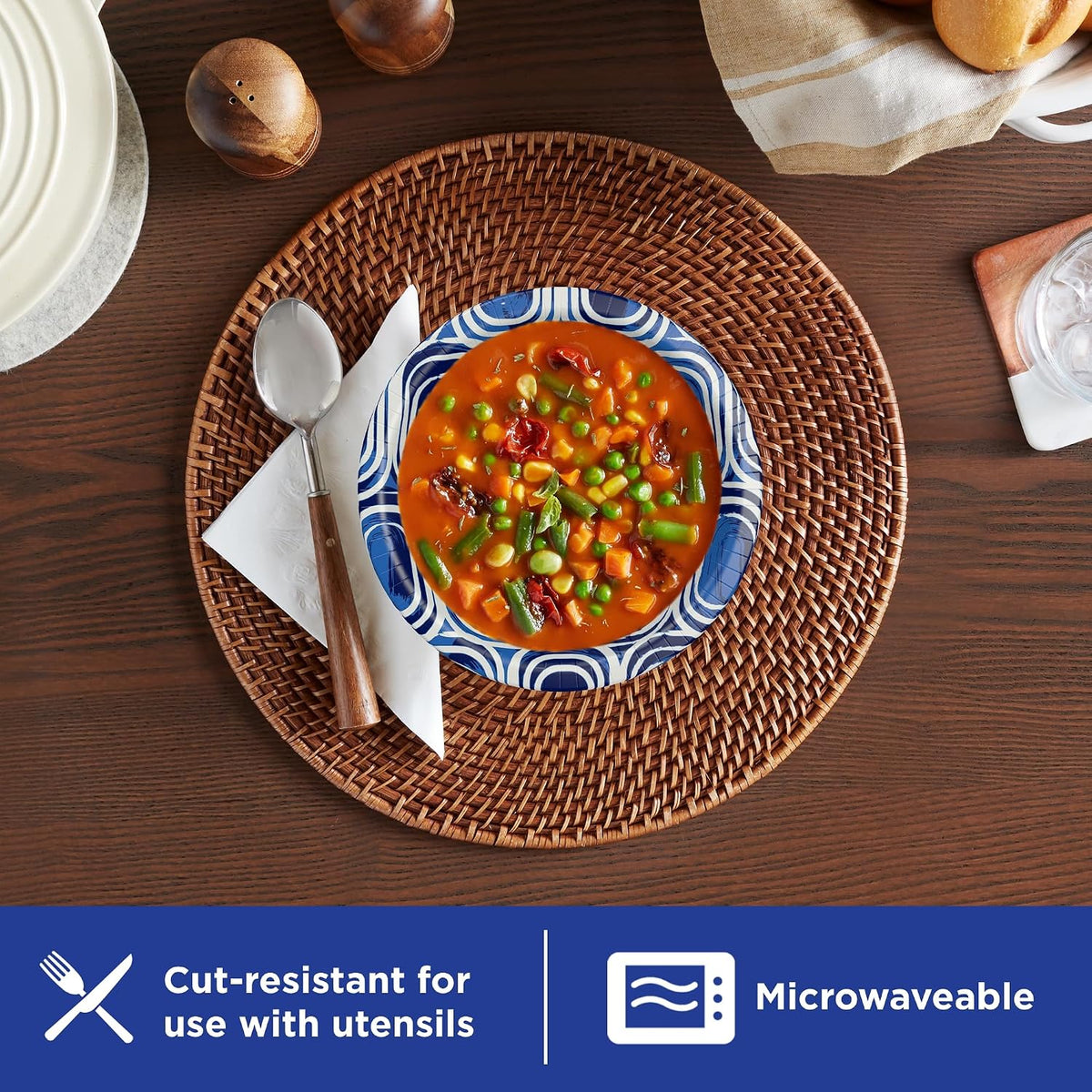 Large Paper Bowls 20 Oz, Disposable Bowls, 56 Count