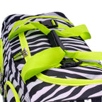 22" Polyester Rolling Duffel Bag, Lime Zebra