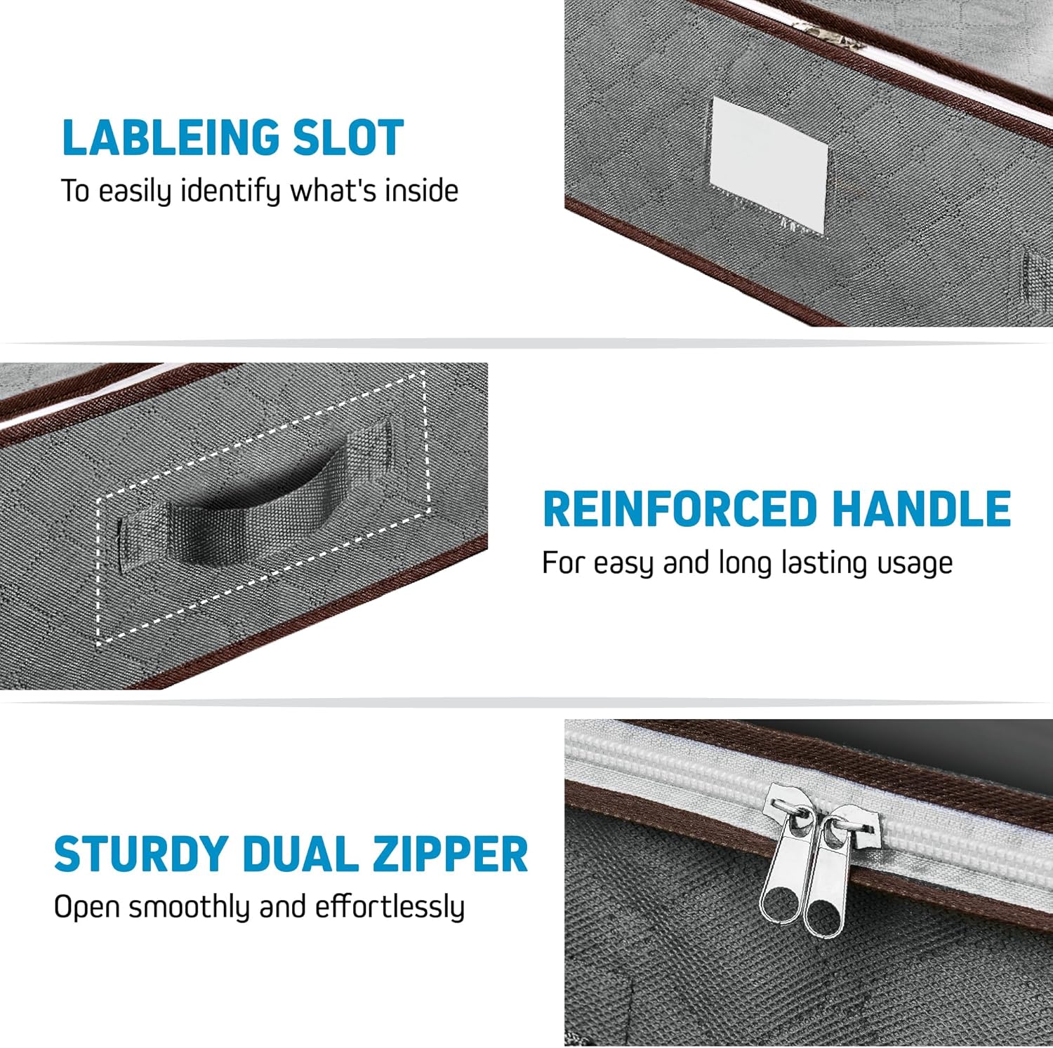 Under Bed Storage Bins - Pack Of 4 Under The Bed Storage Containers For Clothes, Blankets, Winter Clothing, & Shoes