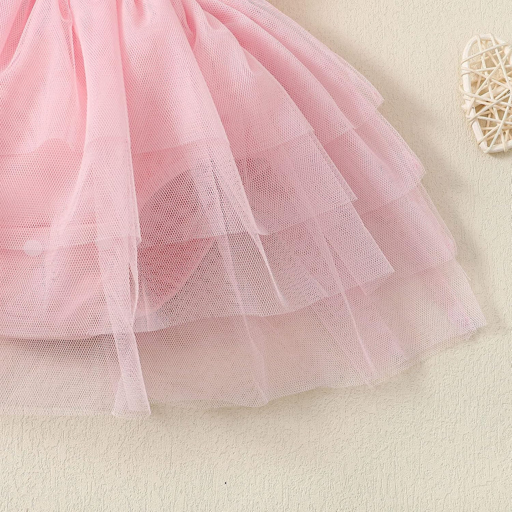 Baby Girls Tulle Romper Ruffle Sleeveless Tutu Dress 0-18M