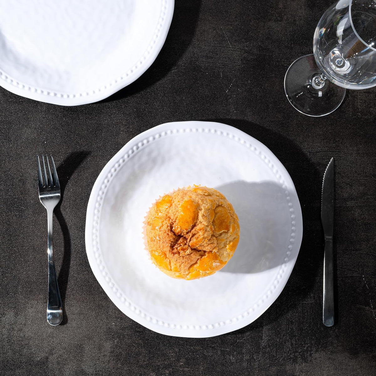 Melamine Dinner Plates, Round Plates,Shatter Resistant, 10.5 inch, set of 6, White