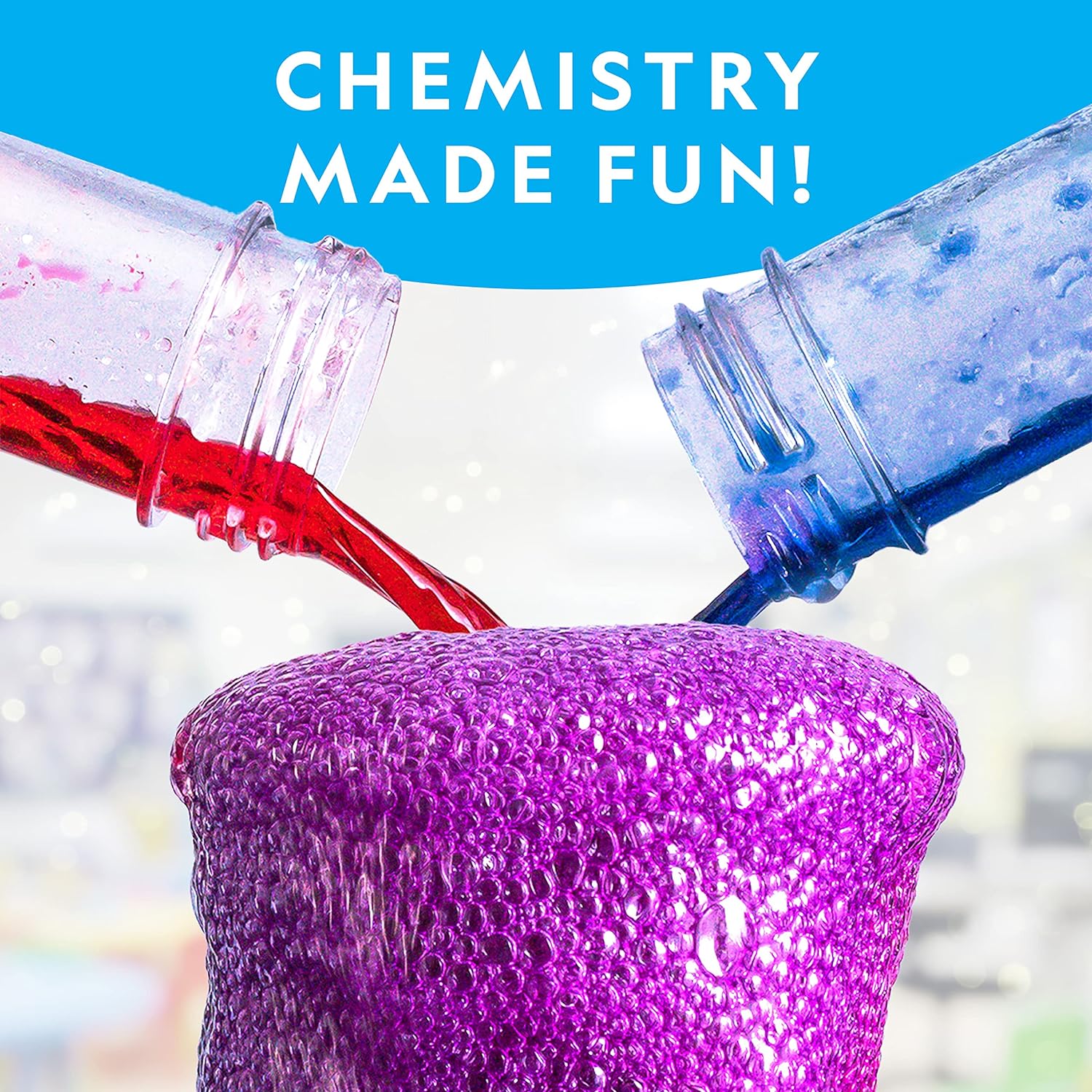 Chemistry Set with 45 Experiments for Kids 8-12 | Volcano Eruption, Geyser and Rocket Activities, Hands-On Chemical
