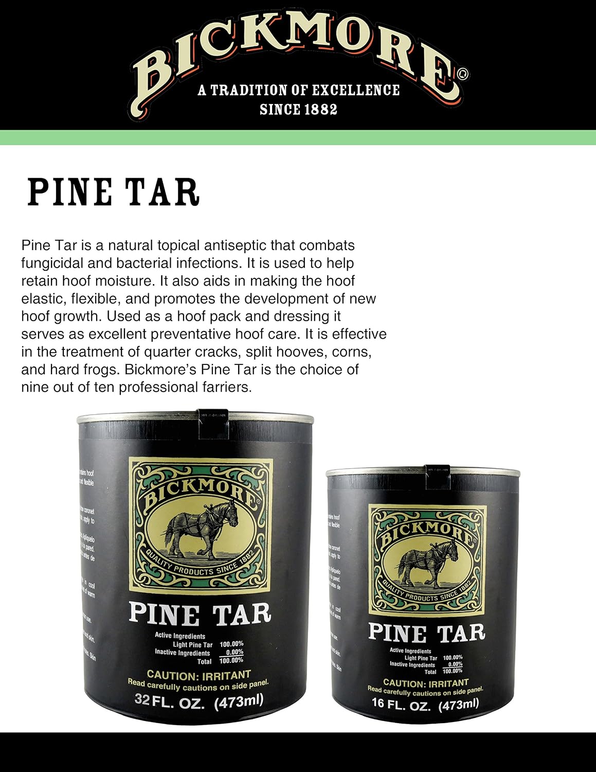 Pine Tar 32oz - Hoof Care Formula for Horses