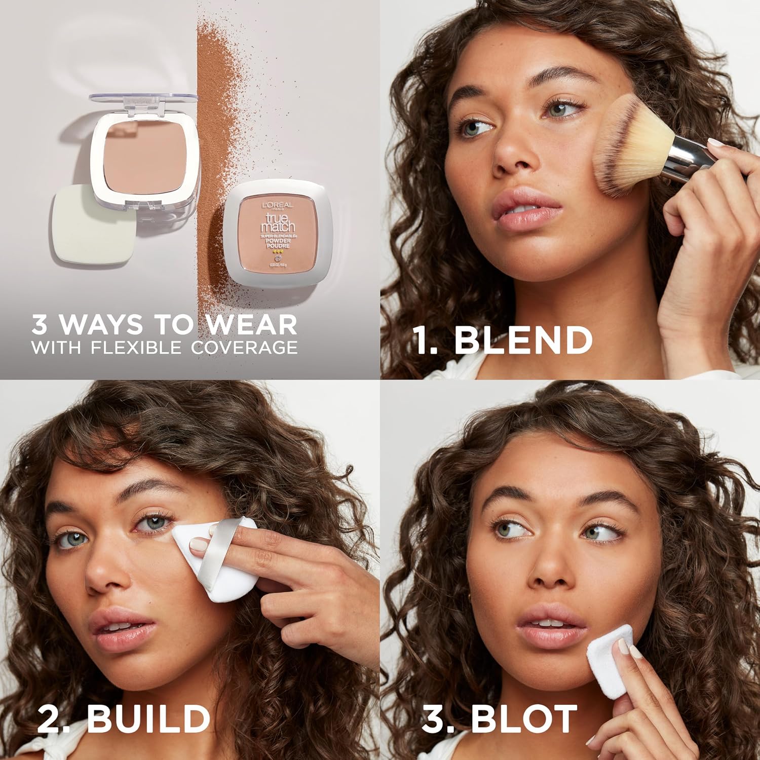 True Match Super Blendable Oil Free Powder Foundation, W4 Light Medium, 0.33 oz, Packaging May Vary