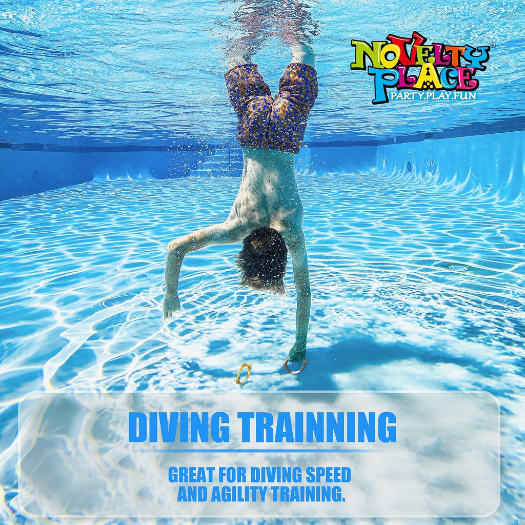 4 Pcs Diving Ring Set - Throw, Dive & Retrieve Toys, Underwater Swimming Pool Play Accessories - Fish Shape Dive