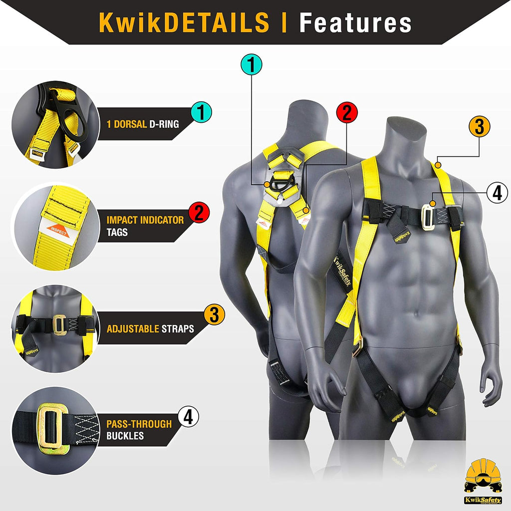 Charlotte, NC - TSUNAMI KIT [Premium BRAIDED ROPE] Vertical Lifeline, 1-D Ring Safety Harness, Lightweight Tool