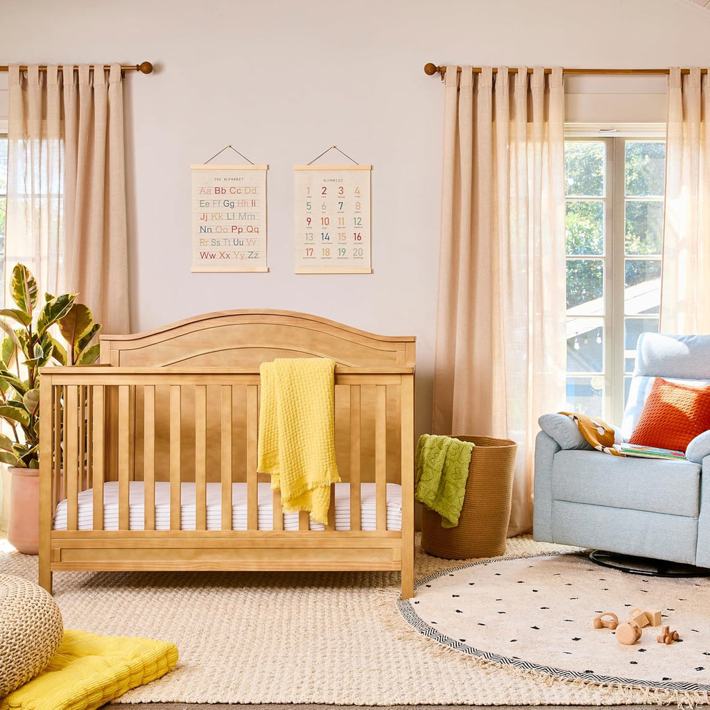Charlie 4-in-1 Convertible Crib in Honey, Greenguard Gold Certified