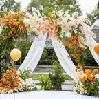 Wedding Arch Draping Fabric 2 Panels White Sheer Backdrop Drapes