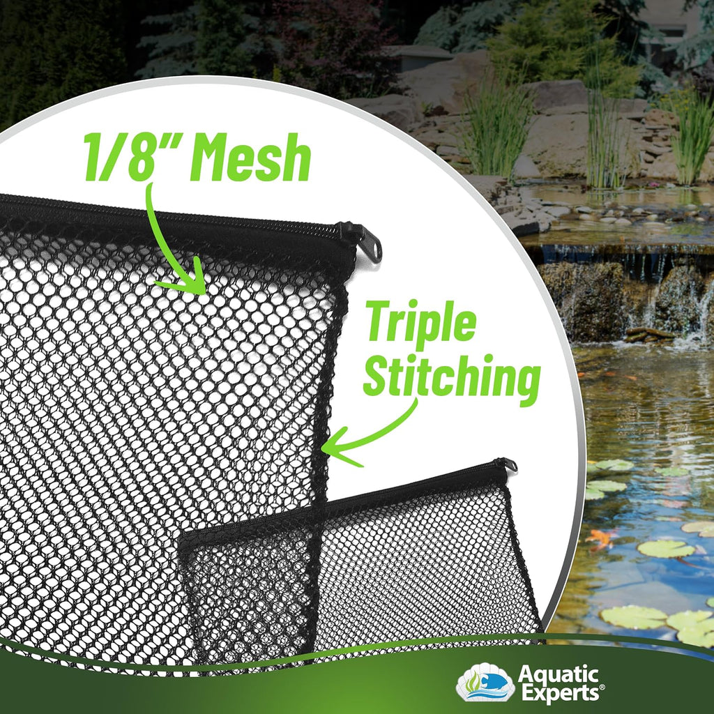 Mesh Media Bags – Large Hole 1/8" Mesh with Rustproof Plastic Zipper for Bio Balls & Large Filter Media (10" x 12", 2